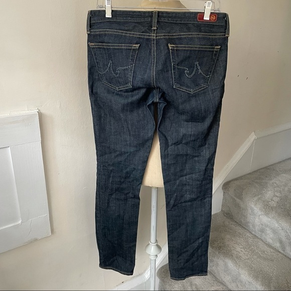 AG Adriano Goldschmied Blue The Stilt Skinny Jeans EUC Size 28 - Picture 2 of 6